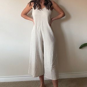 Linen blend romper